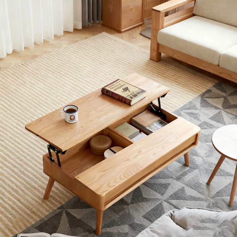 Table basse, H 17,72 po x L 39,37 po x l 23,62 po, Naturel