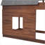 Lit superposé simple en bois avec toit, échelle et toboggan-1657662136