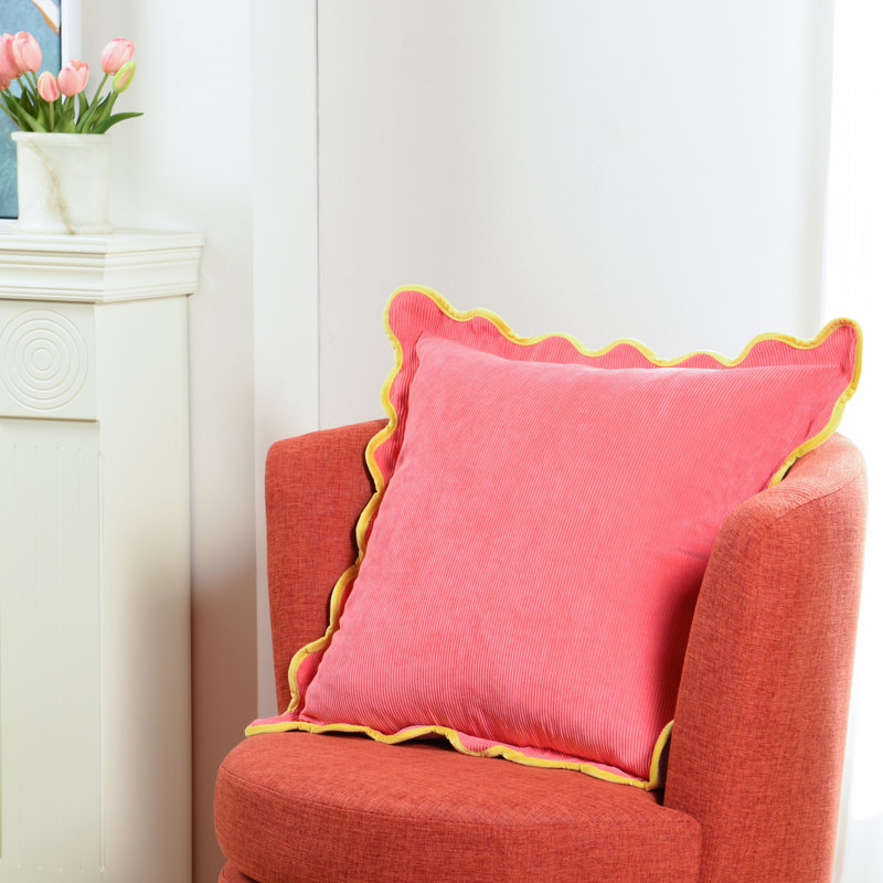 Coussin en duvet Tamara Day for Stylecraft Sophie, Rose corail / lavande / jaune citron
