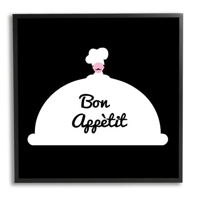 " Bon Appetit Phrase Mustache Chef Modern Design " by Bellassai Art