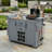 Outdoor Kitchen Island with Wheels,Rolling Patio BBQ Cart with Stainless Steel Top and Multiple Storage Options-125761040