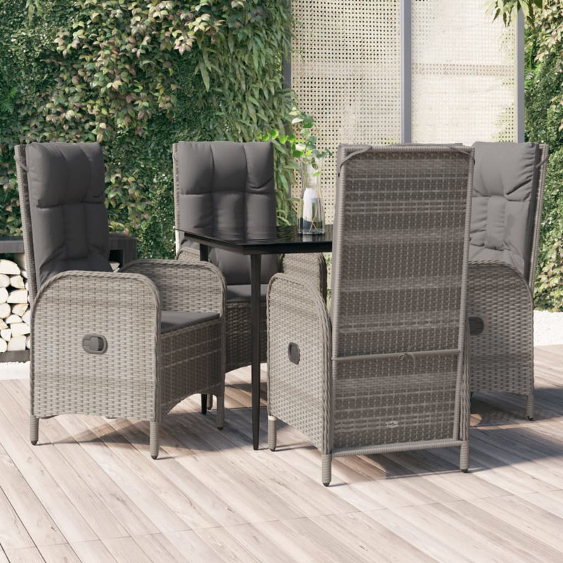 Ensemble repas d'extérieur Takeisha, Gris, 4, H 29,1 po x l 31,5 po x L 31,5 po