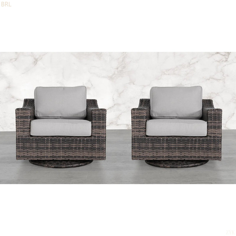 Chaise de patio avec coussins 2, Gris