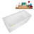 59" Streamline Soaking Freestanding Tub and Tray With Internal Drain-101697832