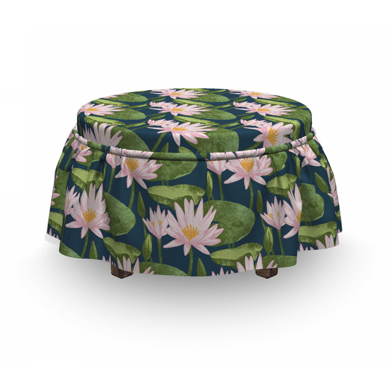 Housse pour repose-pieds fleuris on pond