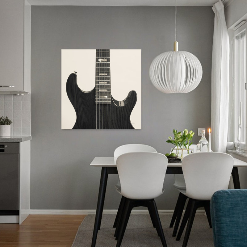 Guitare IV, art contemporain abstrait, H 32 po x l 32 po