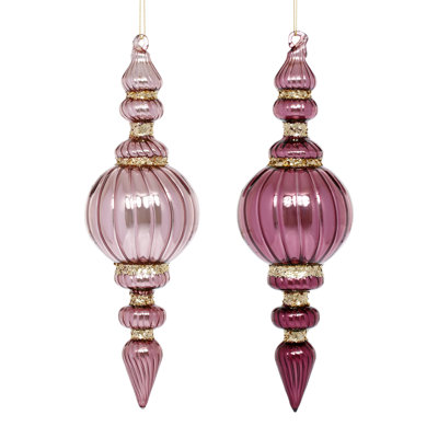 Ornement en forme de tourbillon rose brillant - 9 pouces