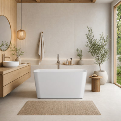 49" Compact Japanese-Style Deep Soaking Bathtub, White