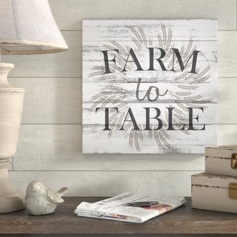 « farm to table en planches look », impression, H 17 po x l 17 po x P 1,5 po, Toile