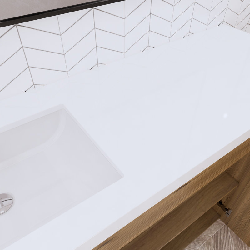 Ensemble de meuble-lavabo simple 60 po Verda, Chêne naturel