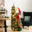 Très grand père Noël enneigé 4 pi avec arbre de Noël artificiel illuminé 5 pi