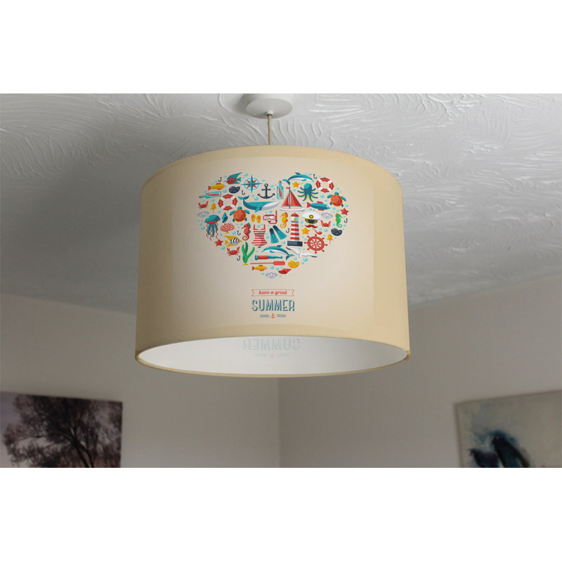 Cotton Drum Lamp Shade ( Uno ), 25cm H x 40cm W x 40cm D