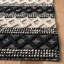 Tapis géométrique en jute / coton tissé à la main en fibres naturelles ivoire / noir-1308310389