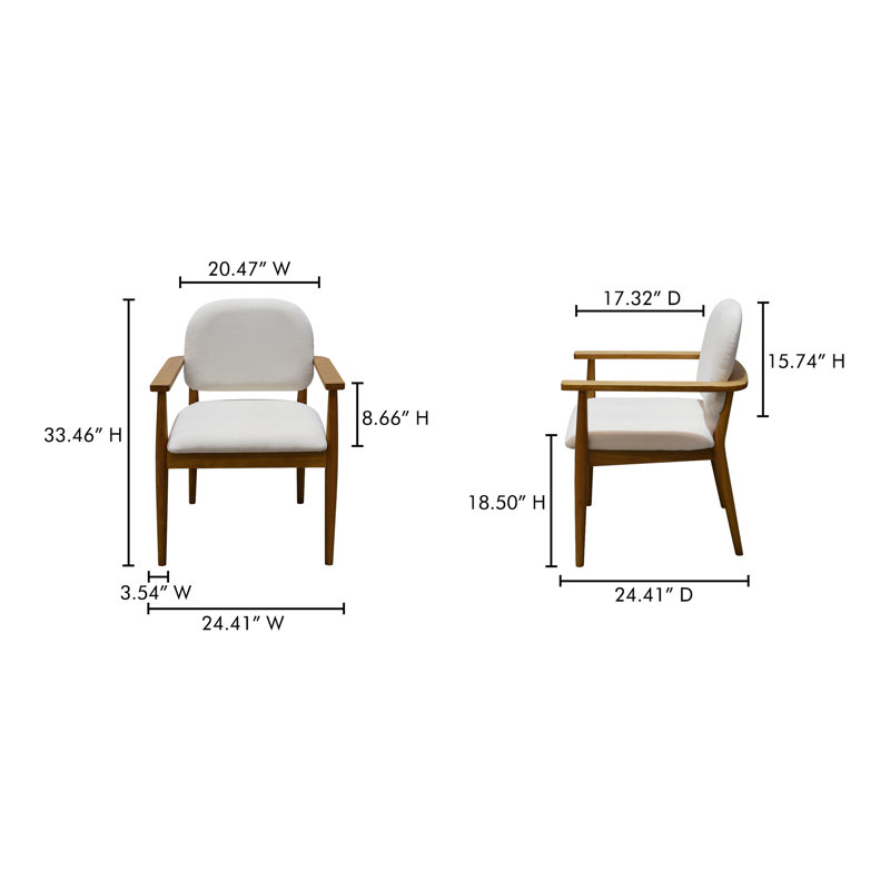 Chaise de salle à manger Norrie, Crème, crème