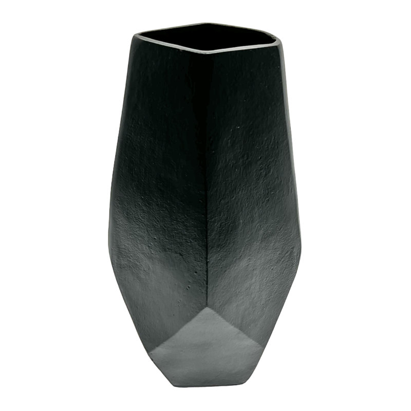 Ashtha Handmade Aluminum Table Vase, Black
