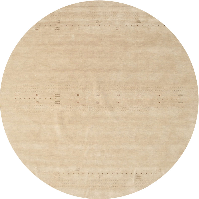 Surface beige contemporaine tapis, Rond 7 pi x 7 pi