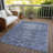 Machine Washable Indoor/Outdoor Christain ACN1228 Navy Rug-109530450