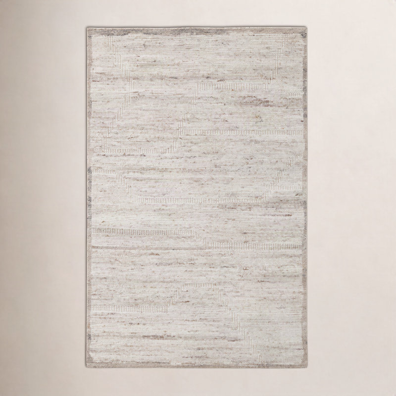 Tapis en laine noué à la main Aya, Rectangle 5 pi x 7 pi 6 po