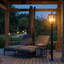 3-Light Black Outdoor Post Light with Clear Glass Panels