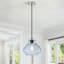 1 - Light 9.05"Wide Pendant Light with Seed Glass Shade-92635381