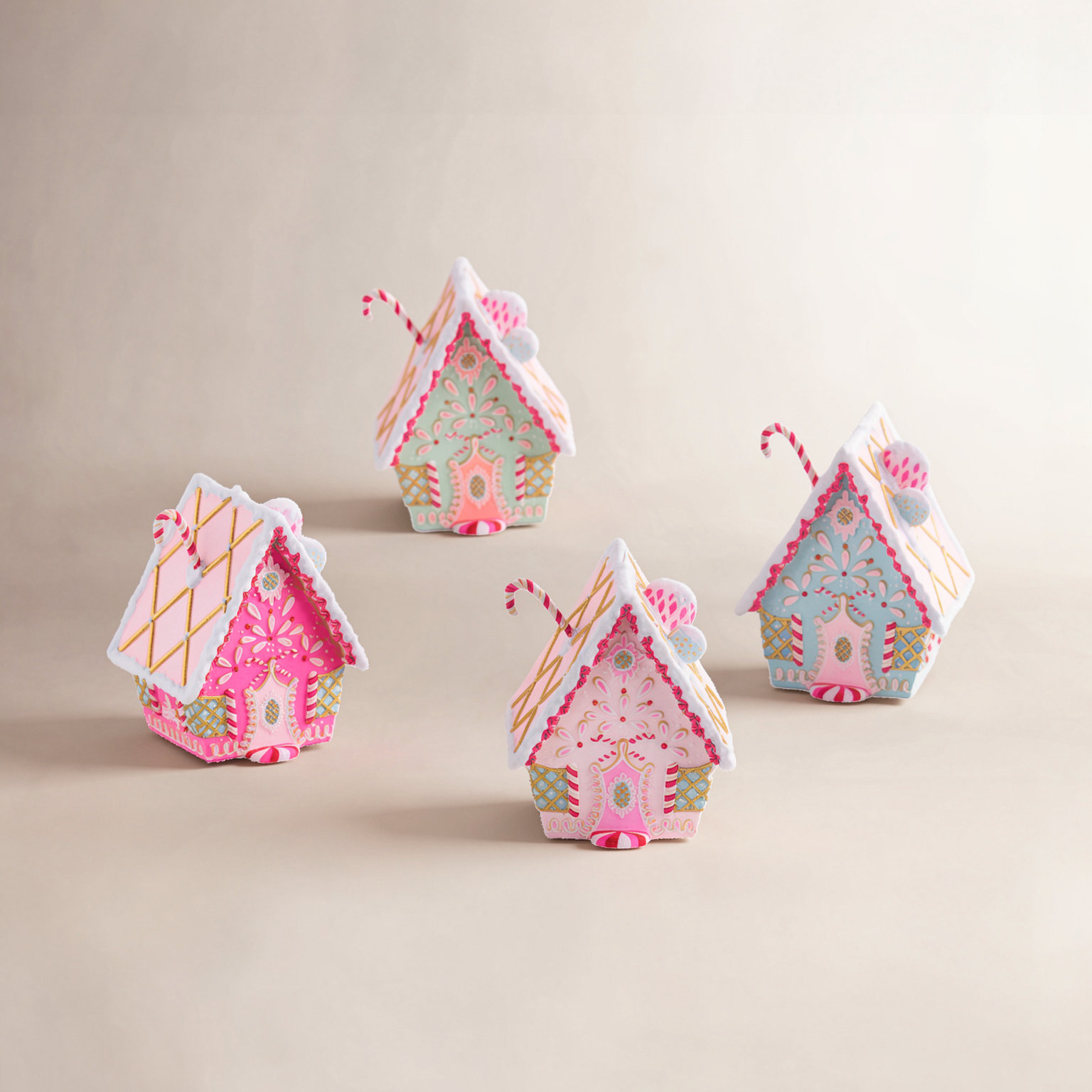 Glitterville Rainbow Ginger Cottage Ornament, Mint, 5" H x 2.25" W x 3.5" D
