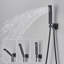 Ensemble de robinet de douche avec système de douche noir avec valve à DEL 12 po