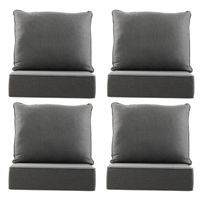 Allo 24"X22"X6" Patio Thick Cushions & Pillows Set -
Deep Seat Indoor/Outdoor Water & Fade Resistant