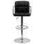 Tabouret de bar contemporain à hauteur réglable en vinyle matelassé avec accoudoirs et base chromés Chestertown-132138002-17889862