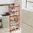 Red 6-Tier Rolling Cart Gap Kitchen Slim Slide Out Storage Tower Rack with Wheels-104579784