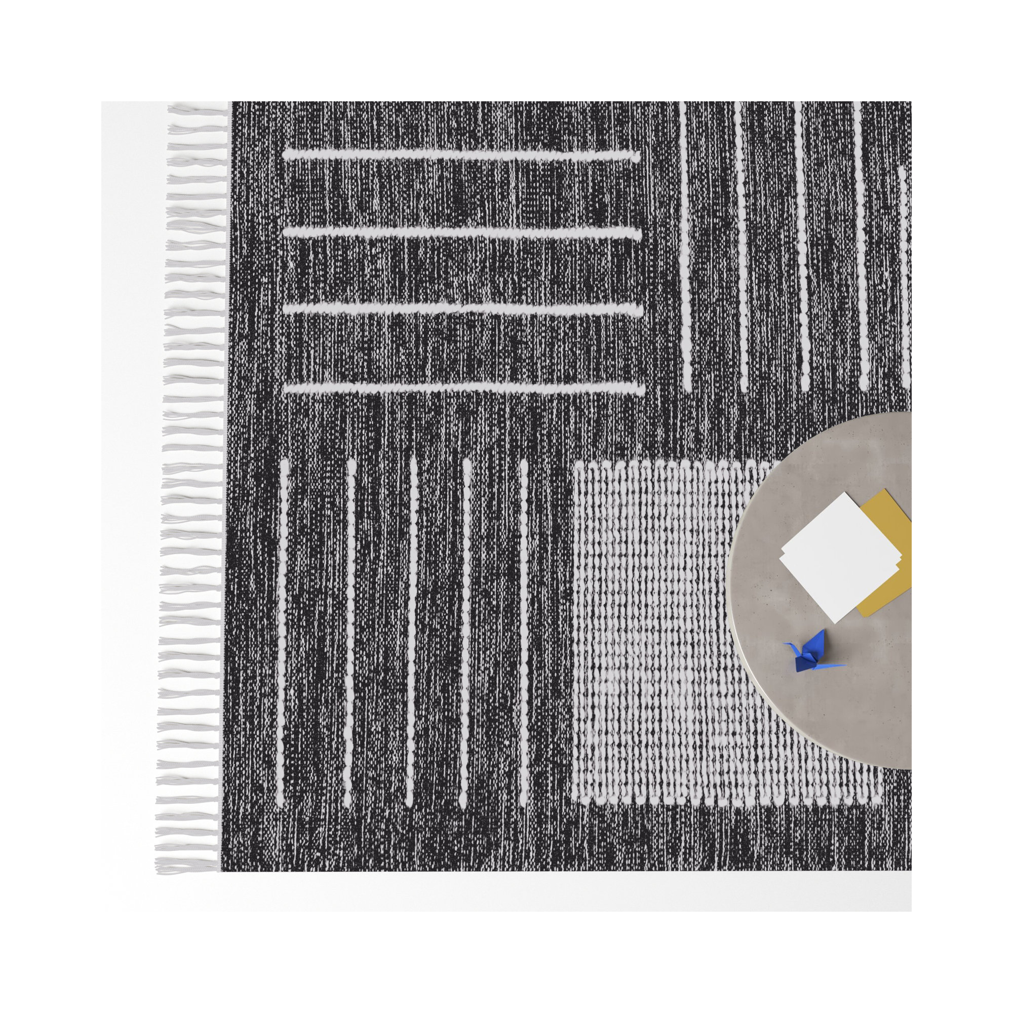 Flore Handmade Rug, Rectangle 3' x 5'