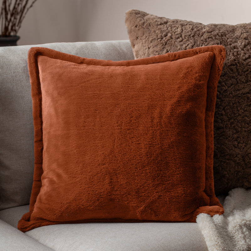 Kallu Cushion Cover Square Throw Cushion Cover, Orange, 45cm H x 45cm W