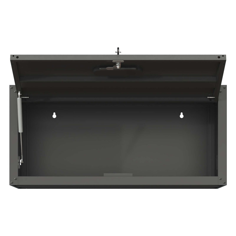 Armoire de rangement murale robuste en métal avec ouverture hydraulique, verrouillage sécuritaire et amplement d'espace pour l'atelier de garage