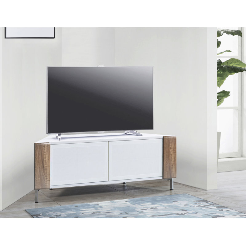 Allene Unfinished TV Stand for TVs up to 50", White/Walnut/White