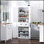 Armoire de cuisine 72 po sur pied, armoire de rangement haute avec 2 portes, tiroir et tablettes réglables