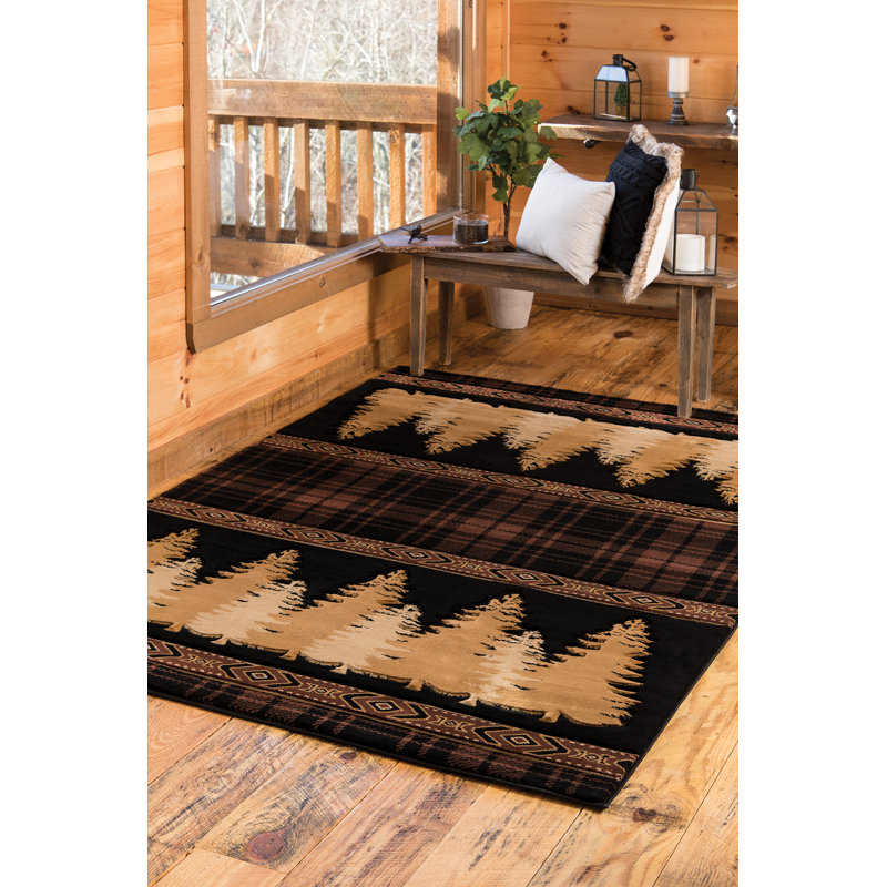 Tapis brun à carreaux Embry, Rectangle 2 pi 7 po x 4 pi 2 po