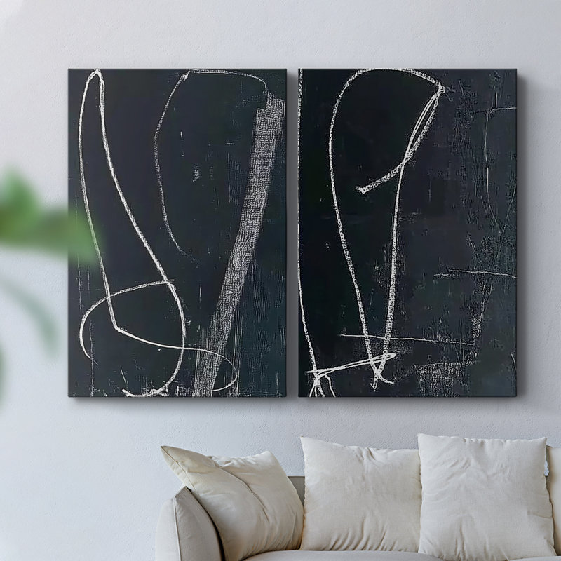 ABSTRACT Series DCVII - Toile tendue avec châssis de qualité supérieure - Prêt à être accroché