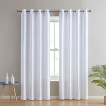 Demetex Semi Sheer Curtains 63 Inches Long Semi Sheer Curtain Panel Striped  Texture Window Curtains for Living Room Nursery, Set of 2, 54 x 63 inch