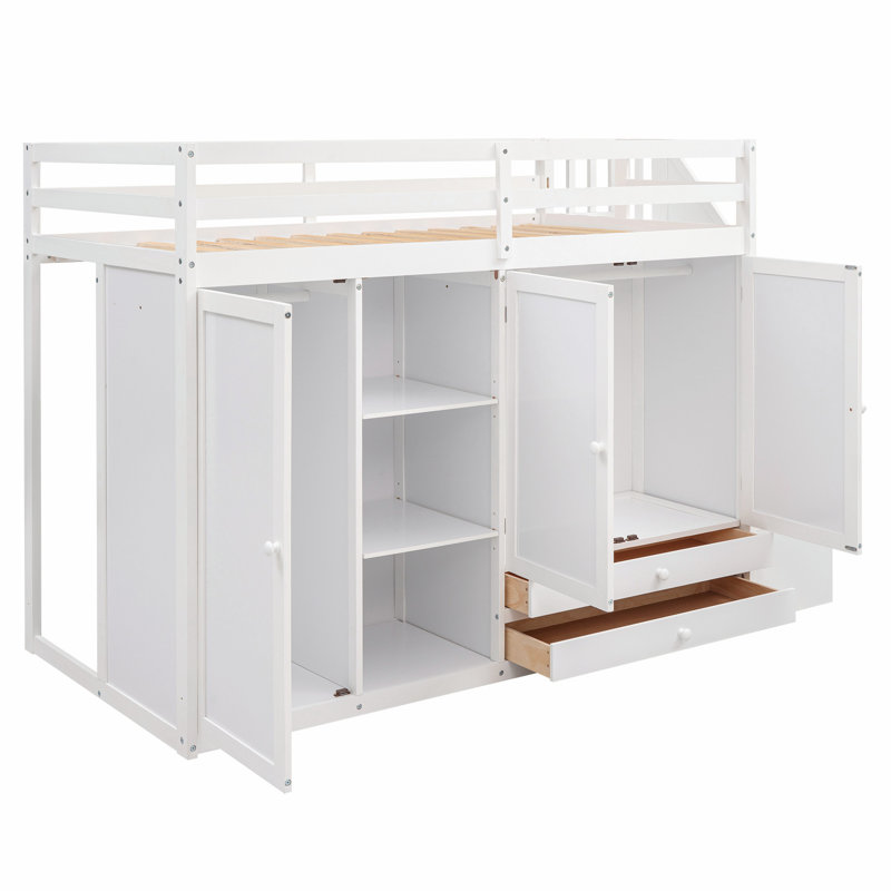 Hea Kids Twin Loft Bed, White