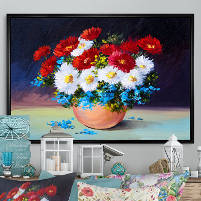Bouquet de fleurs printanières nature morte - reproduction d'art sur toile