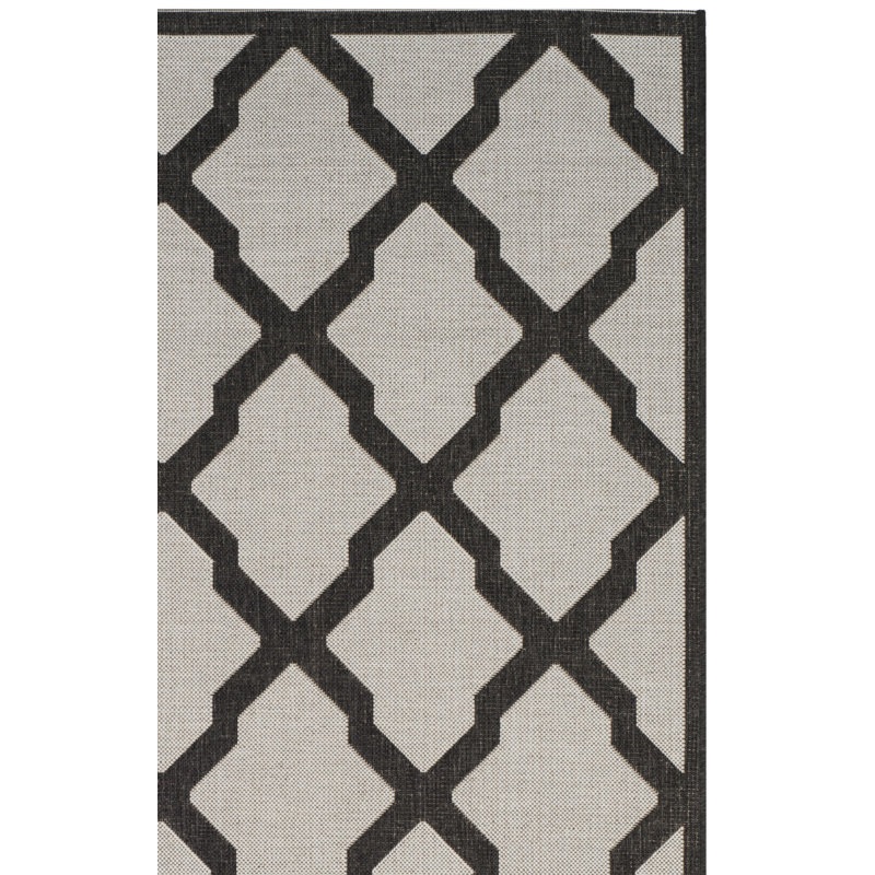Tapis d'intérieur / extérieur à motif géométrique 100 pièces Ferrill, Rectangle 4 pi x 6 pi