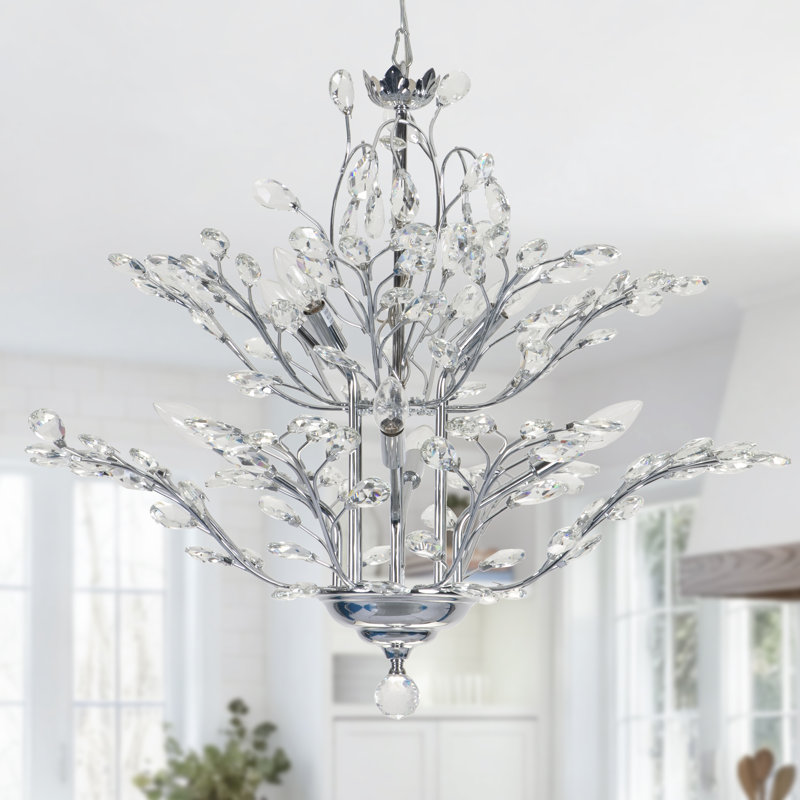 Lustre empire à intensité variable 8 lumières Grinstead, Chrome poli