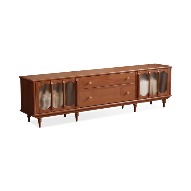 Meuble télé en bois manufacturé brun, Brun