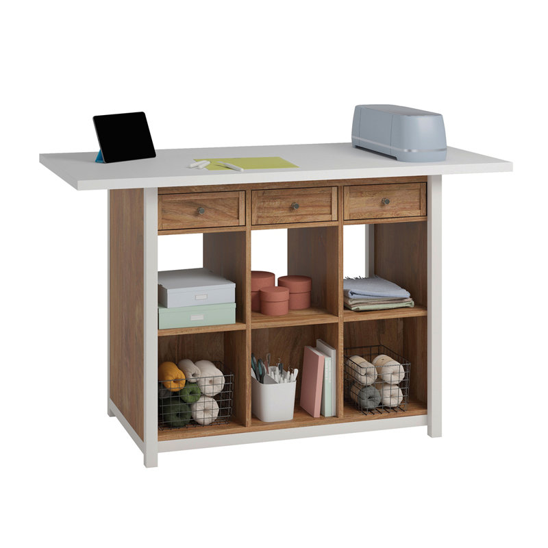 Work Table, Brown Finish