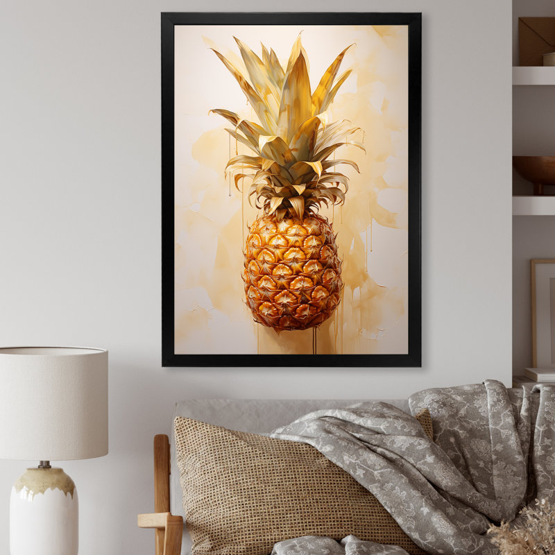 Pinapple Golden Grove I sur toile, H 44 po x l 34 po x P 1,5 po, Cadre photo noir