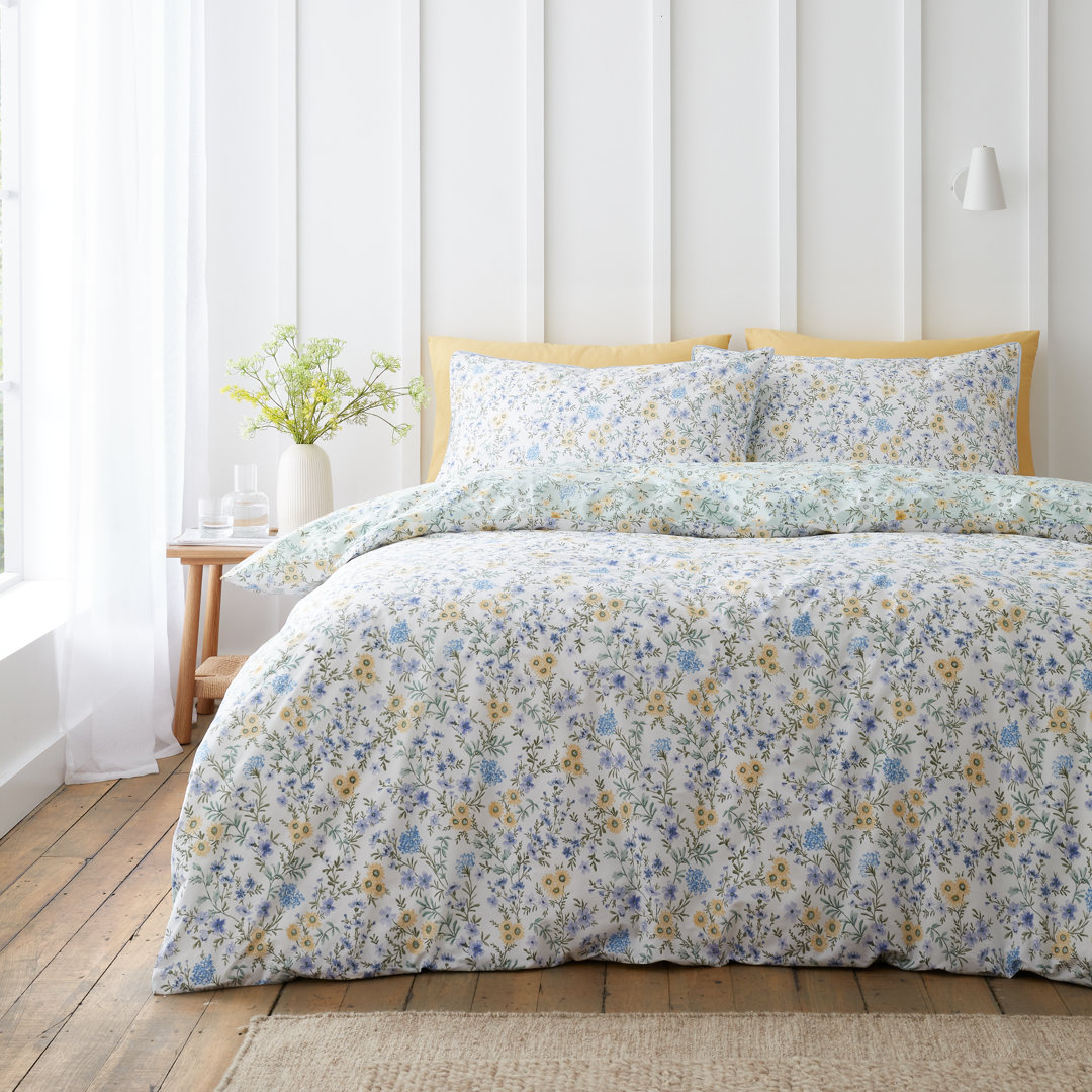 Ditsy Floral 200 Thread Count Cotton Reversible Duvet Cover Set