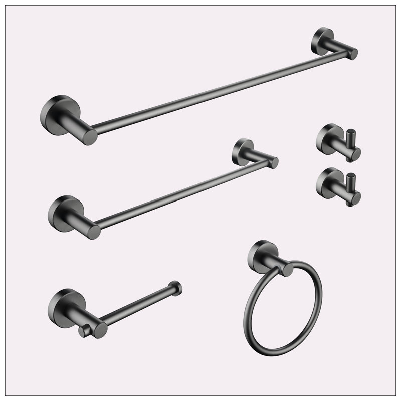 Bathroom Hardware Set, Gunmetal Black