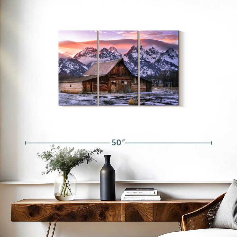 Lilie Moulton Barn en hiver, H 20 po x l 33 po