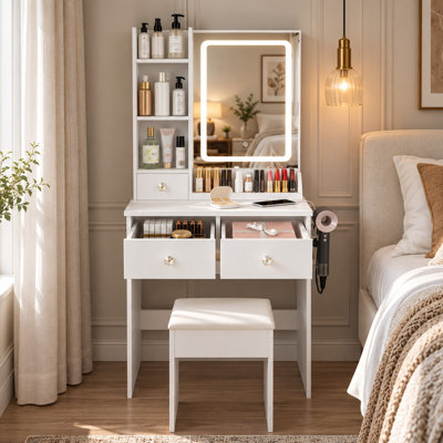 Vanity with Mirror and Seat