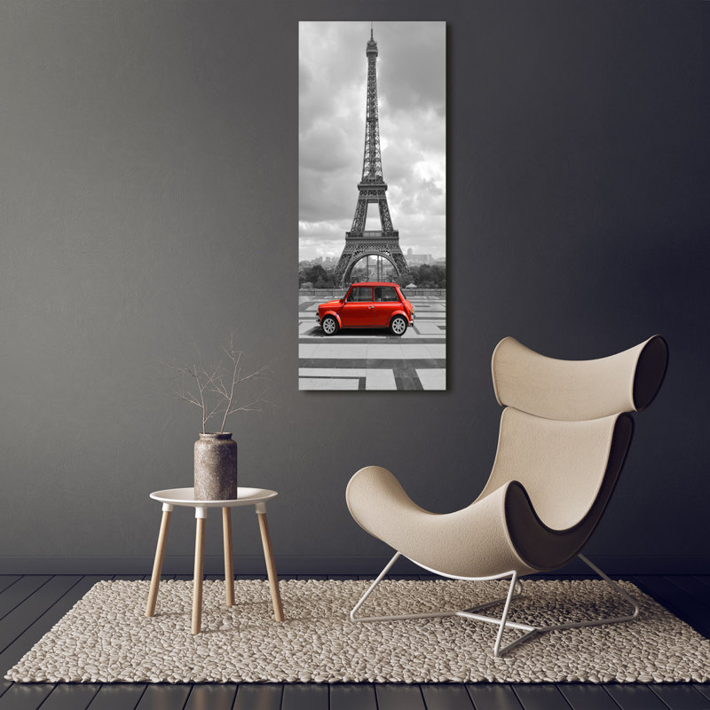 Eiffel Tower Auto - Wrapped Canvas Print