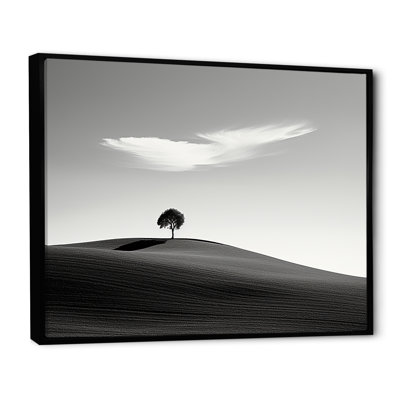 «Balck and White Solitude Tree III - Canyon and Desert», art mural sur toile